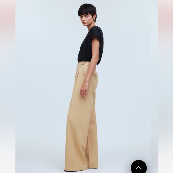 Madewell The Petite Harlow Wide-Leg Pant Seed Khaki Size 6 - Picture 3 of 15